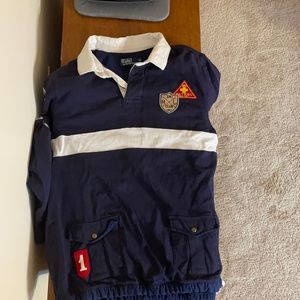 Polo rugby style detachable hooded shirt